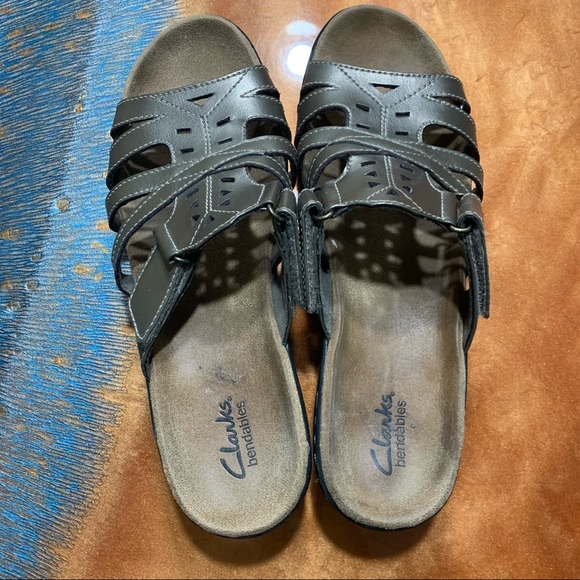 Clarks Bendables Open Toed Wedge Sandals - Picture 3 of 8